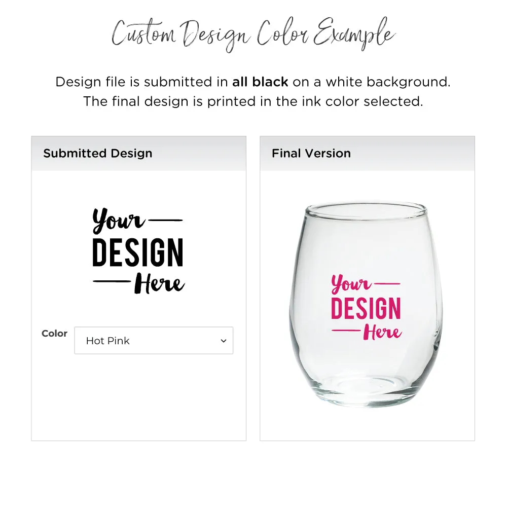 Custom Design Personalized 9 oz. Stemless Wine Glass