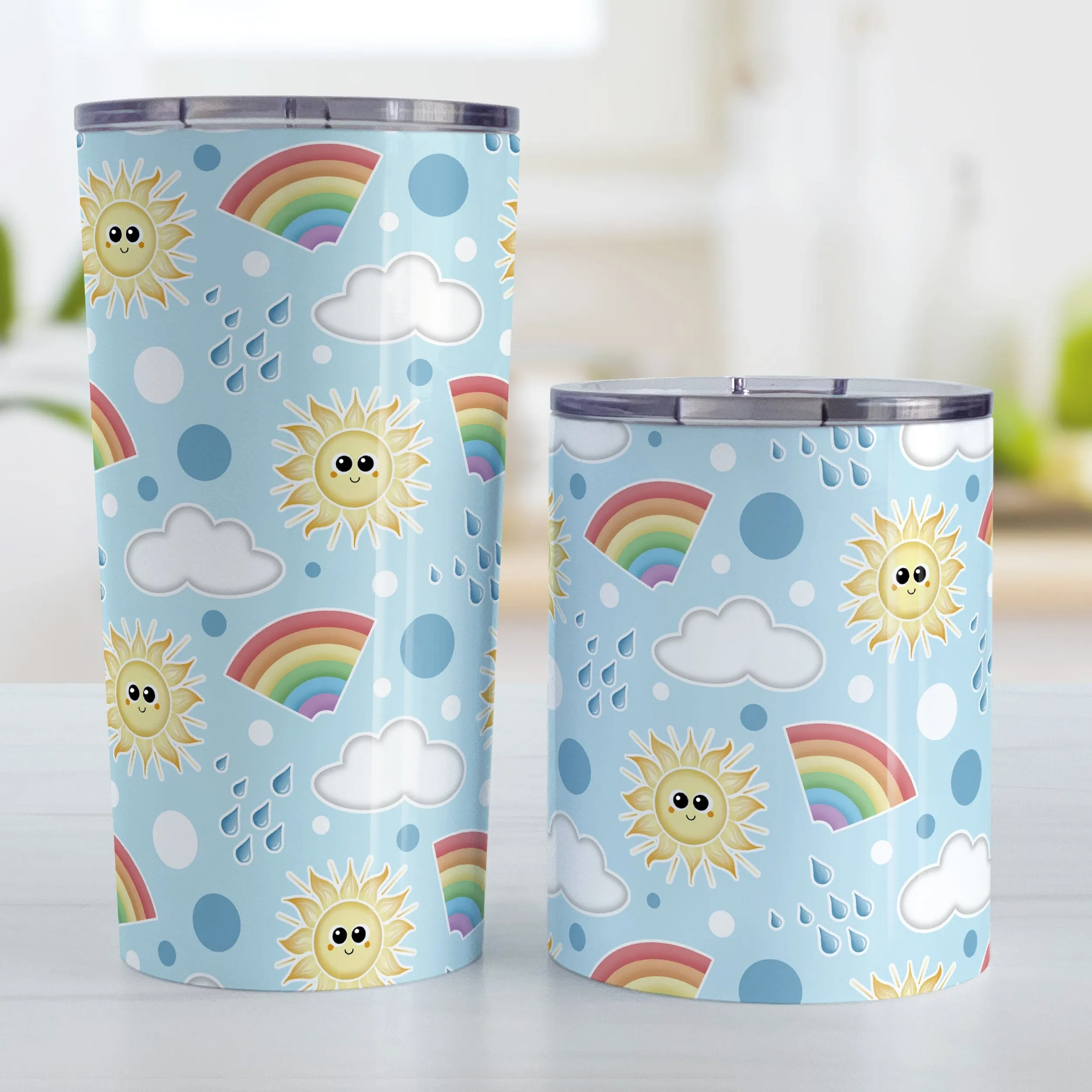 Cute Sunshine and Rainbows Tumbler Cup