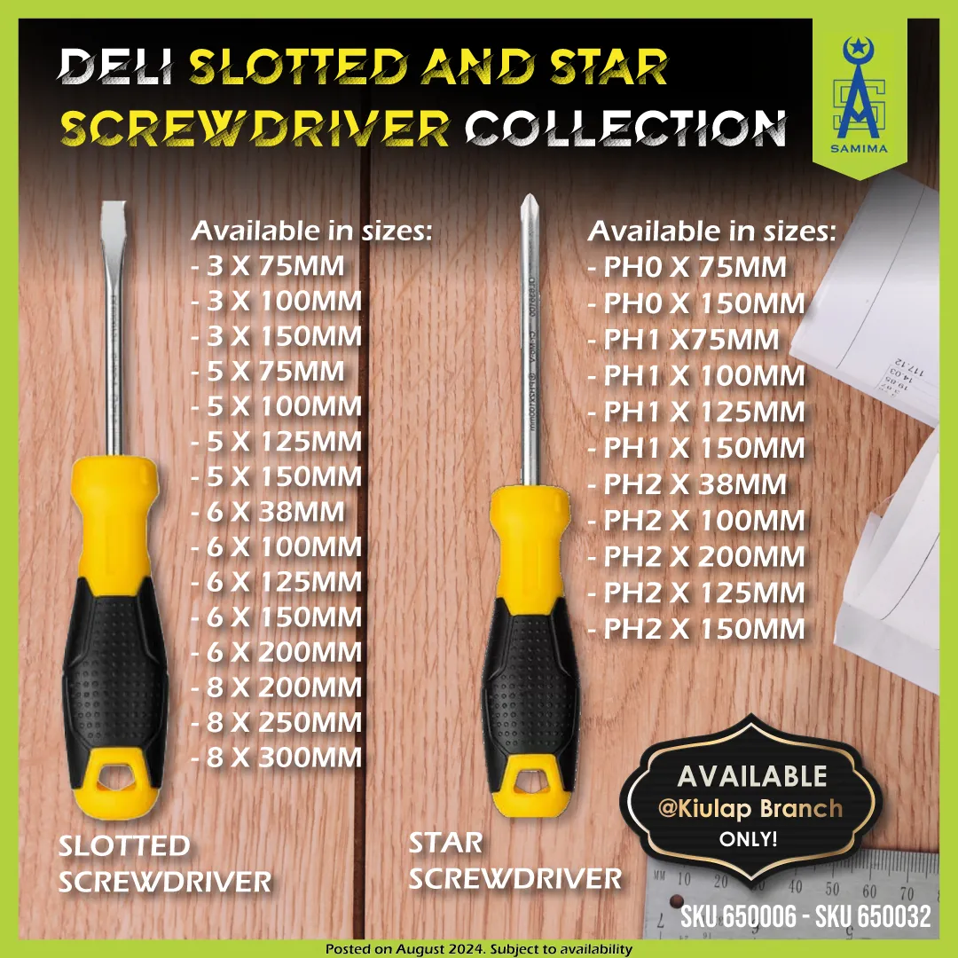 DELI DL6350751 SLOTTED SCREWDRIVER 5 X 75MM