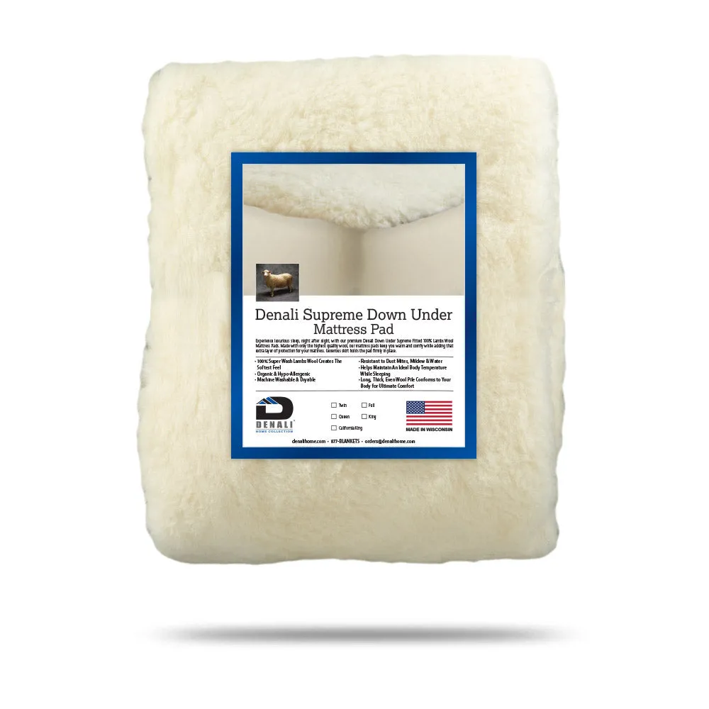 Denali Supreme Fitted Wool Mattress Pad