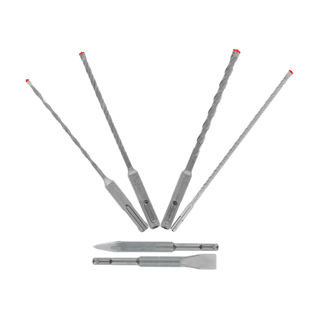 Diablo SDS-Plus Rebar Demon 4-Cutter Full Carbide Head Hammer Drill Bit and Chisel Set - 6 Pcs