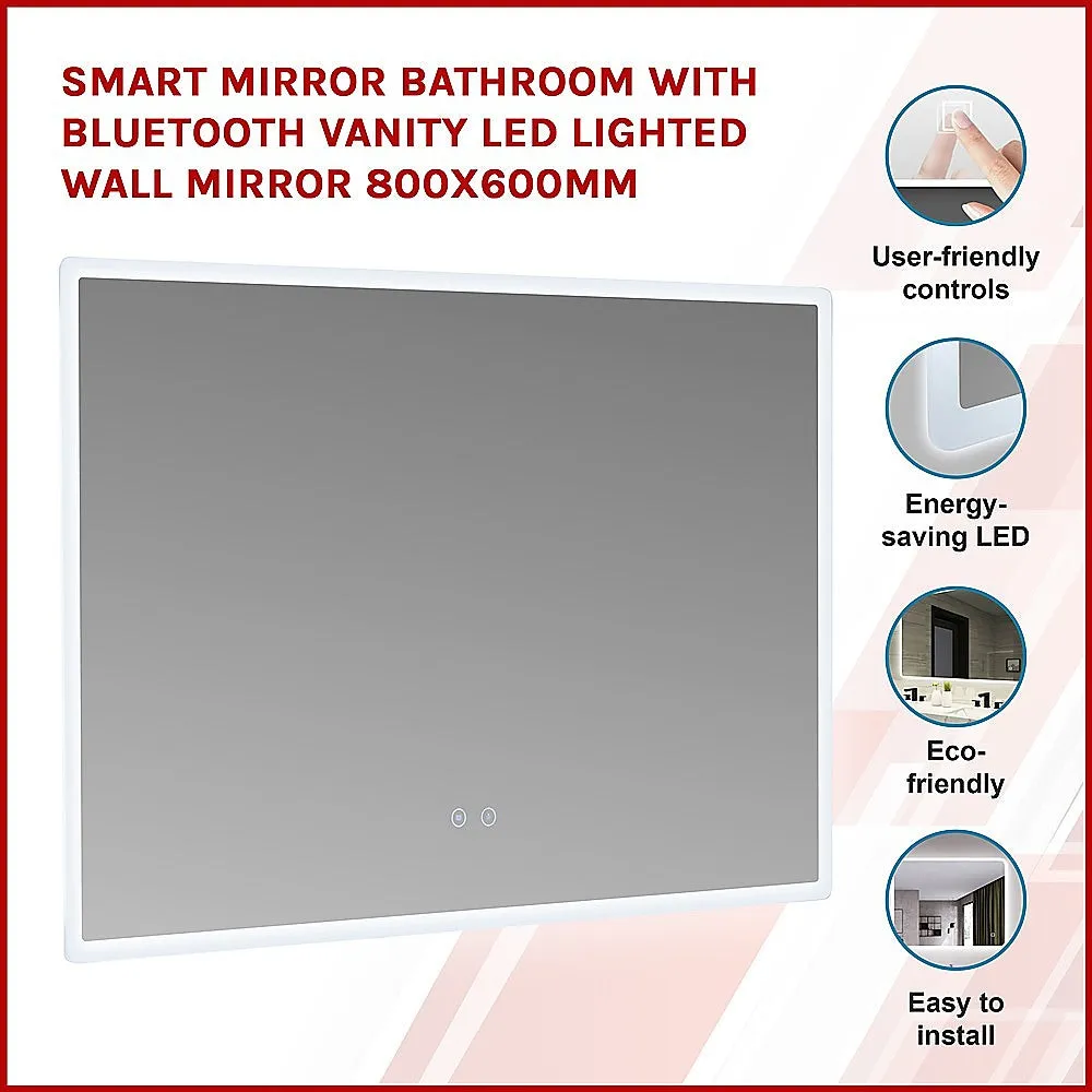 Dimmable LED Lighted Anti-Fog Bathroom Mirror 800x600mm