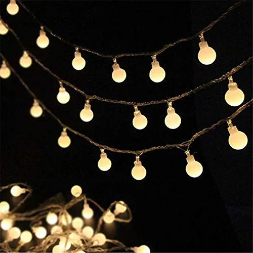 Diwali Lights For Home Decoration | Bubble Ball  LED  Lights for Home and Outdoor | Crystal Ball Light for Diwali (15 Bulb, 234 Inch, Warm White)