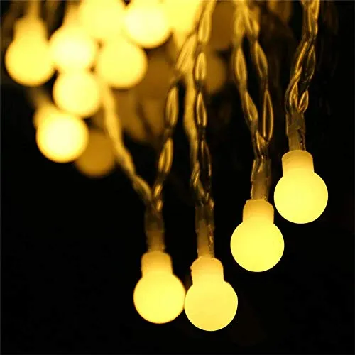 Diwali Lights For Home Decoration | Bubble Ball  LED  Lights for Home and Outdoor | Crystal Ball Light for Diwali (15 Bulb, 234 Inch, Warm White)