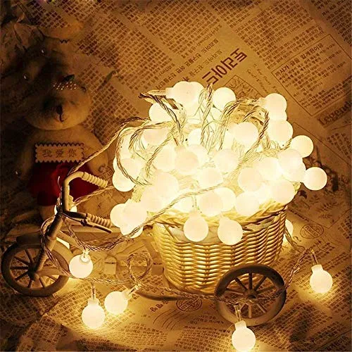 Diwali Lights For Home Decoration | Bubble Ball  LED  Lights for Home and Outdoor | Crystal Ball Light for Diwali (15 Bulb, 234 Inch, Warm White)