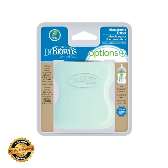 Dr.Brown's Silicone sleeve (protector),for wide neck baby glass feeding bottle - 150ml, Mint green