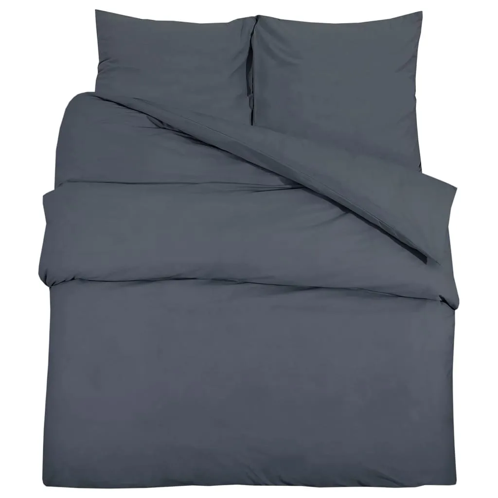 Duvet Cover Set Anthracite 220x240 cm Cotton