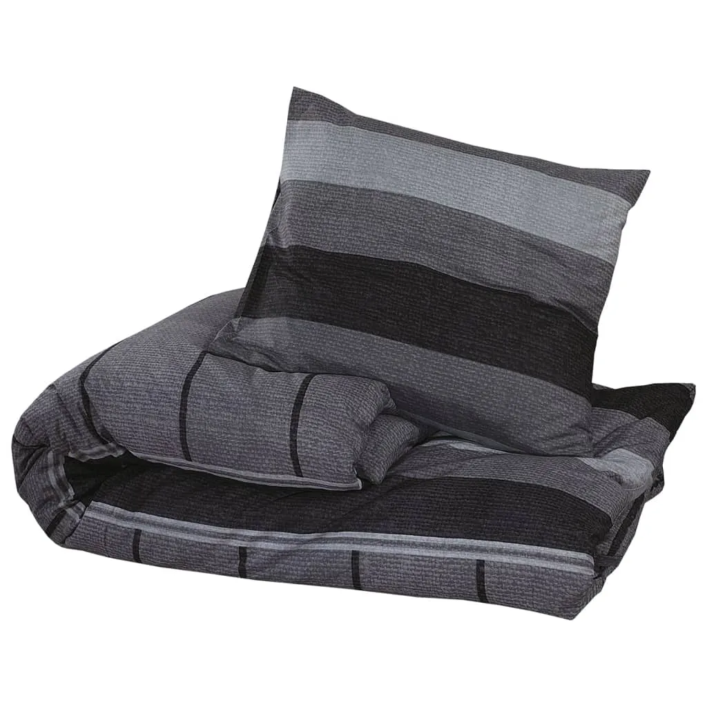 Duvet Cover Set Dark Grey 200x220 cm Cotton