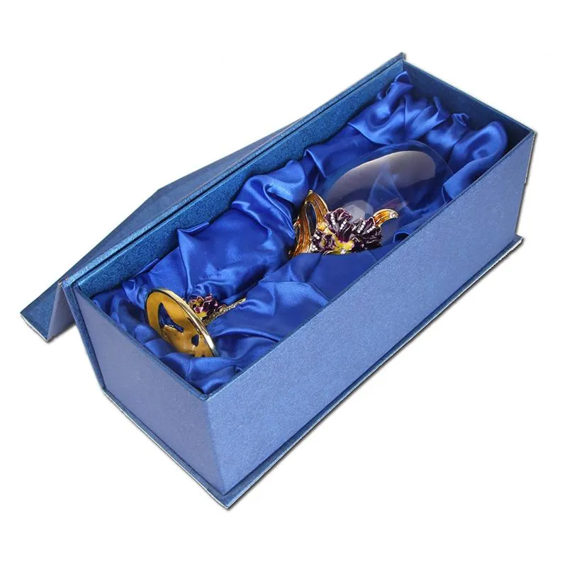 Elegant Custom Made Enamel Led Free Crystal Goblet Wine Glass Comes With Beutiful Gift Box