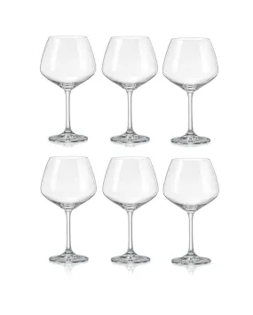 Elegant Giselle Wine Glass Clear Bohemia Crystal Drinkware | Set of 6 | 3 x 8 inches | 580ml