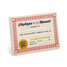 Employee of the Moment Certificate Pad (Refresh)