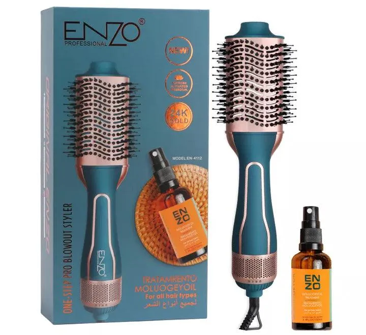 Enzo Hair Dryer Brush Hot Air Hair Brush Styler