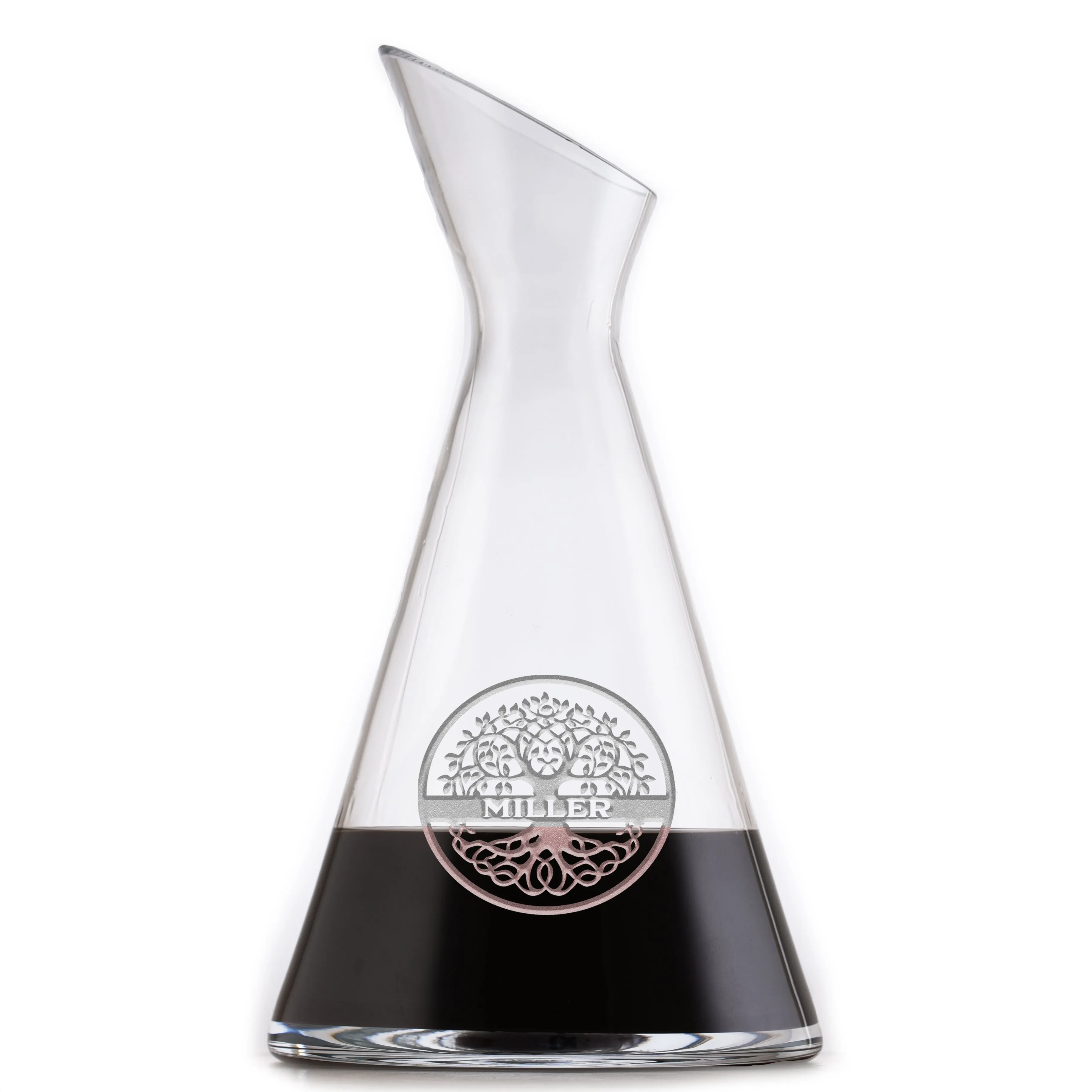 Family Tree Custom Slant Wine Carafe Decanter