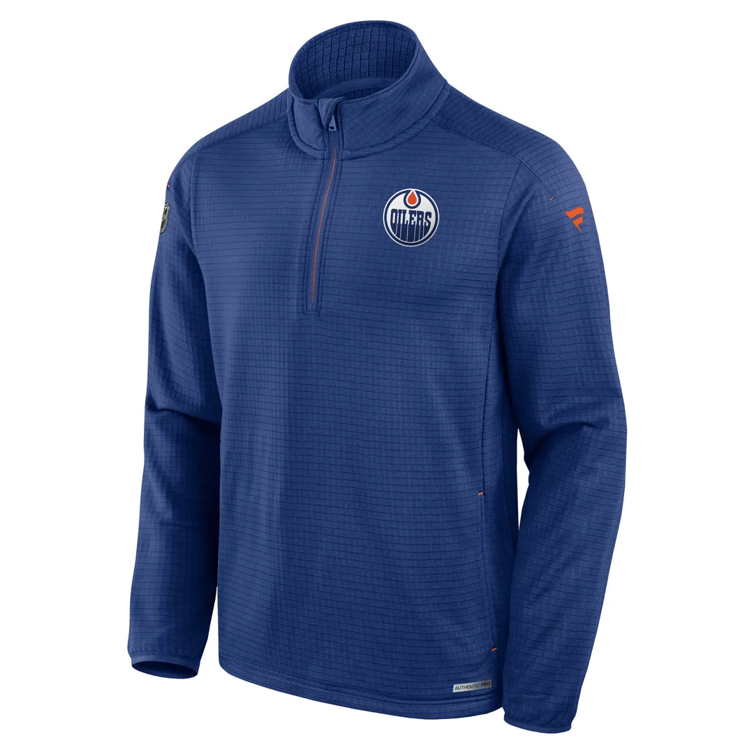 Fanatics Men's NHL Edmonton Oilers Authentic Pro Rink Lightweight Quarter Zip