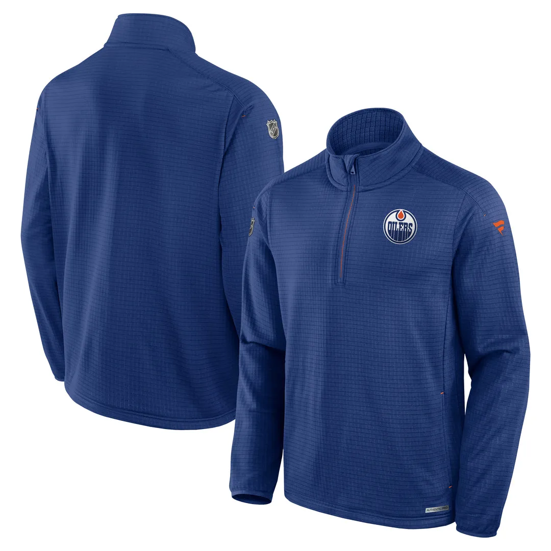 Fanatics Men's NHL Edmonton Oilers Authentic Pro Rink Lightweight Quarter Zip