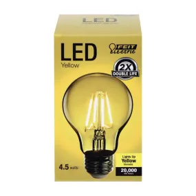 Feit A19 E26 (Medium) Filament LED Bulb Yellow 30 Watt Equivalence 1 pk