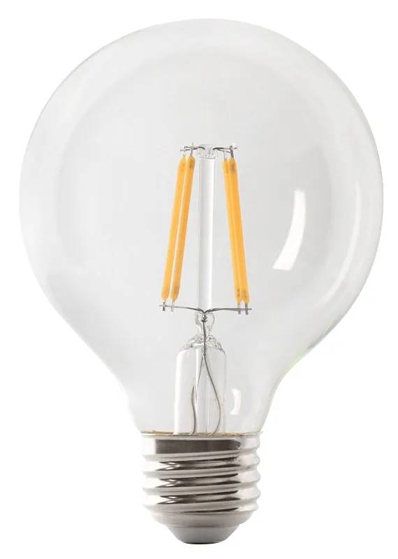 Feit Electric BPG2560/950CA/FIL LED Bulb, Globe, G25 Lamp, 60 W Equivalent, E26 Lamp Base, Dimmable, Clear :CD 1: QUANTITY: 1