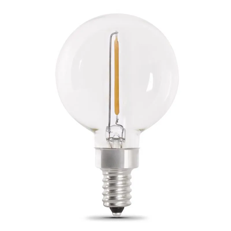 Feit G16.5 E12 (Candelabra) Filament LED Bulb Warm White 11 Watt Equivalence 4 pk