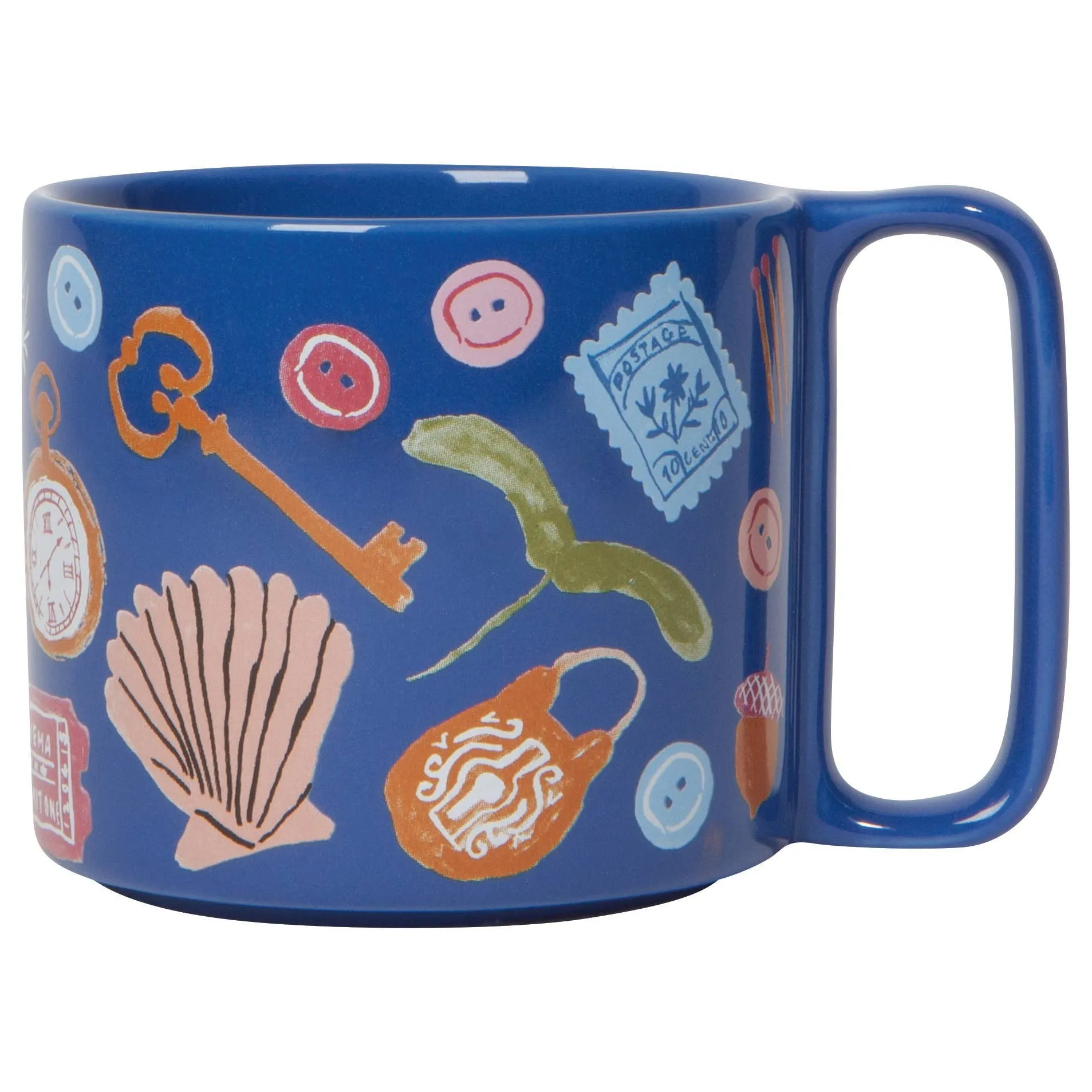 Finders Keepers Ceramic Studio Midi Mug  | Cobalt Blue Coffee Tea Cup | 11 oz