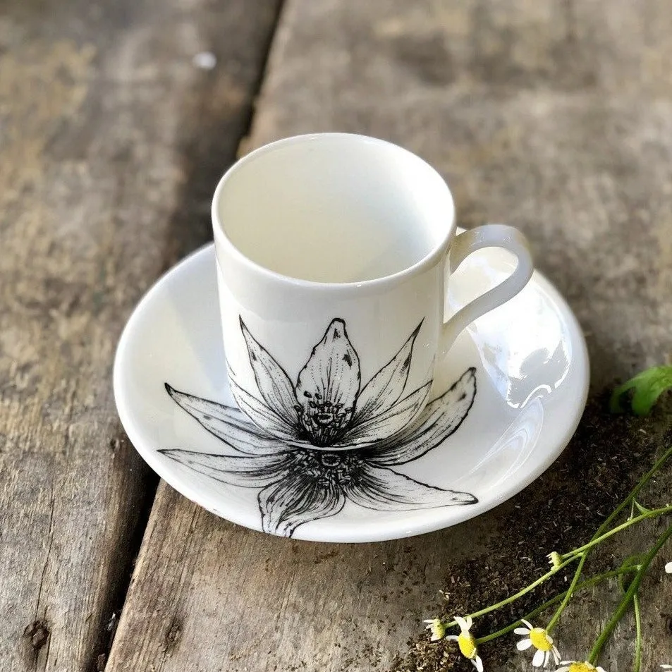 Fine Bone China Coffee Can & Saucer