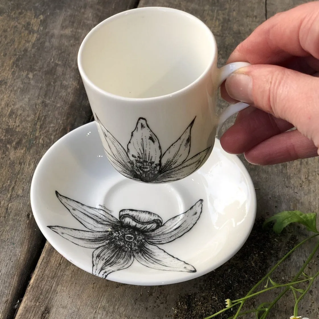 Fine Bone China Coffee Can & Saucer