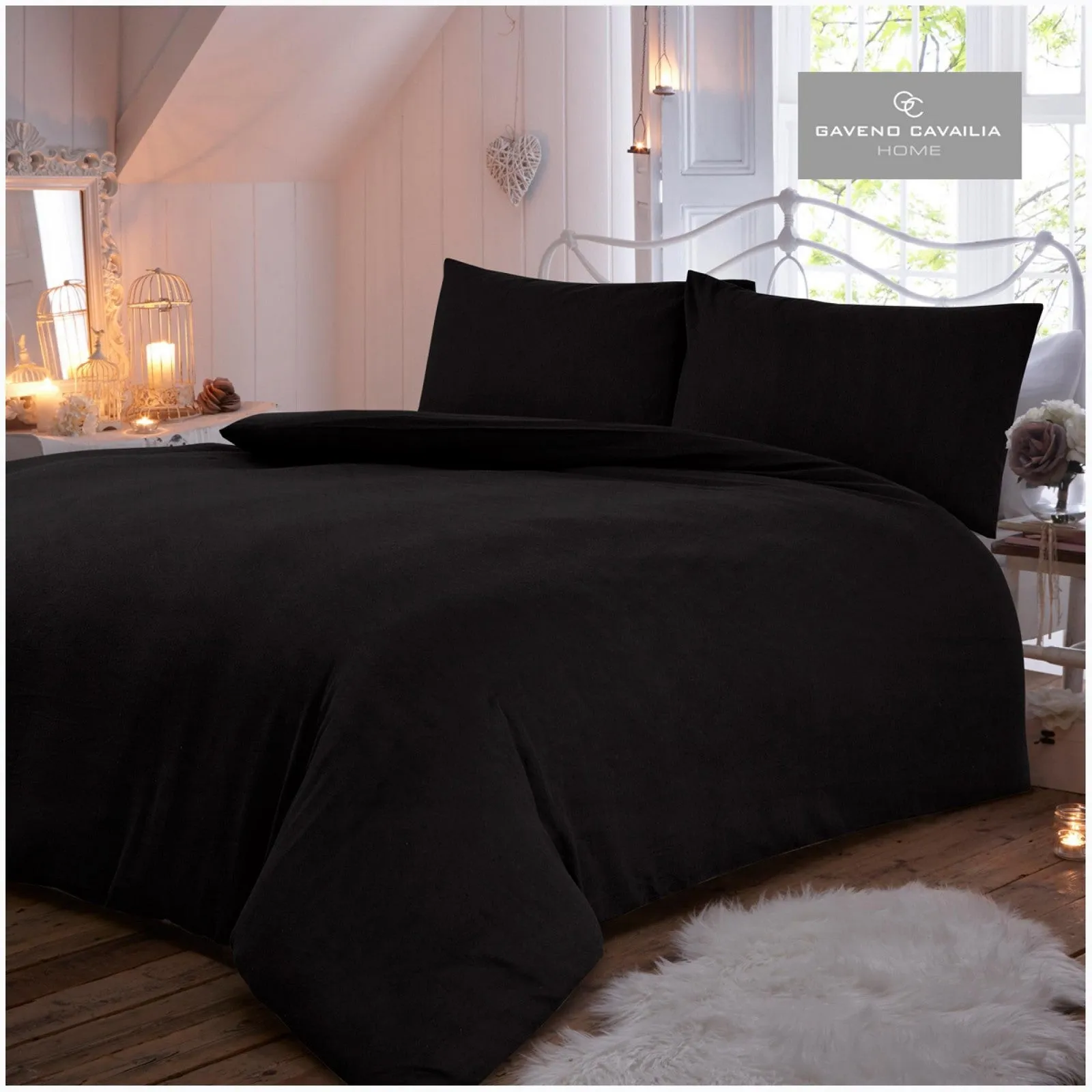 Flannel Plain Duvet Cover Set