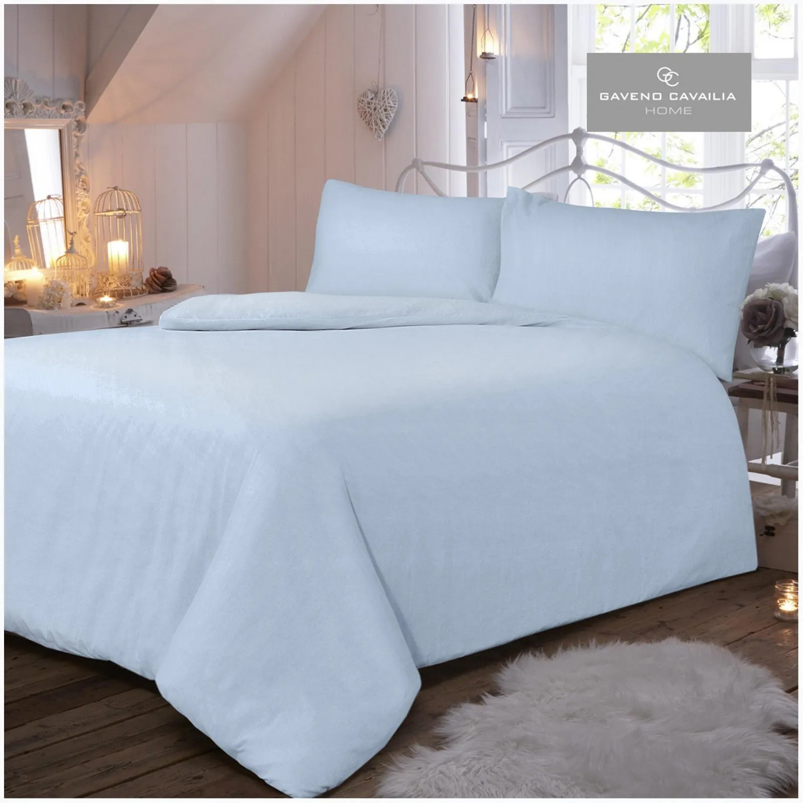 Flannel Plain Duvet Cover Set