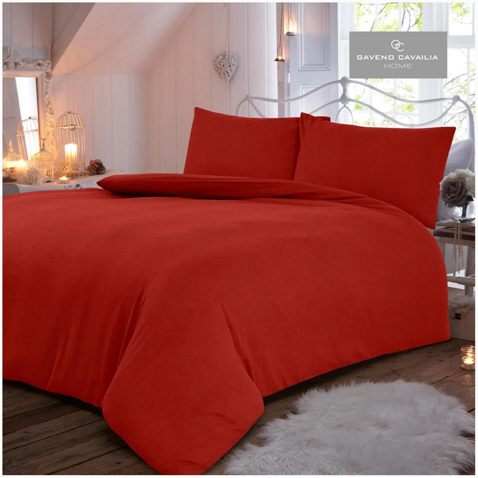 Flannel Plain Duvet Cover Set