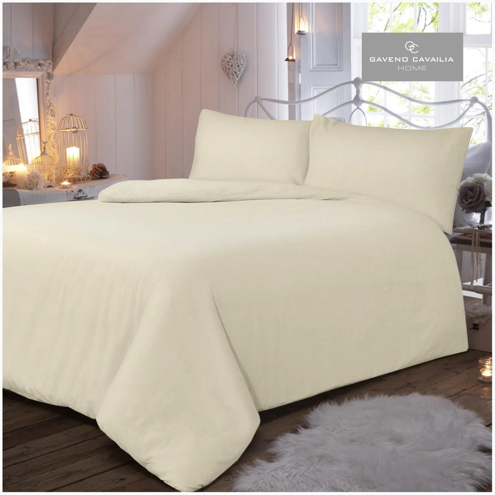 Flannel Plain Duvet Cover Set