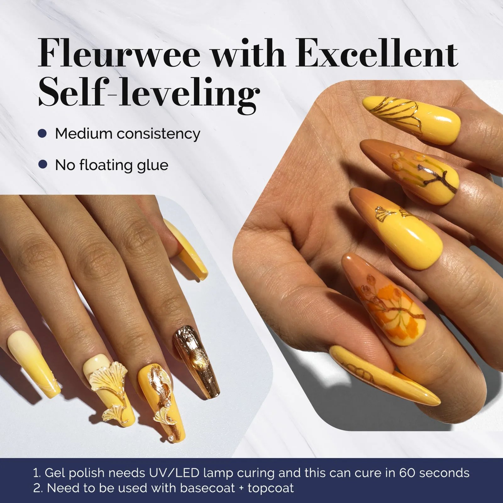 Fleurwee Gel Nail Polish Plant-based 0.5 fl oz/15ml - P35 Ginkgo Yellow