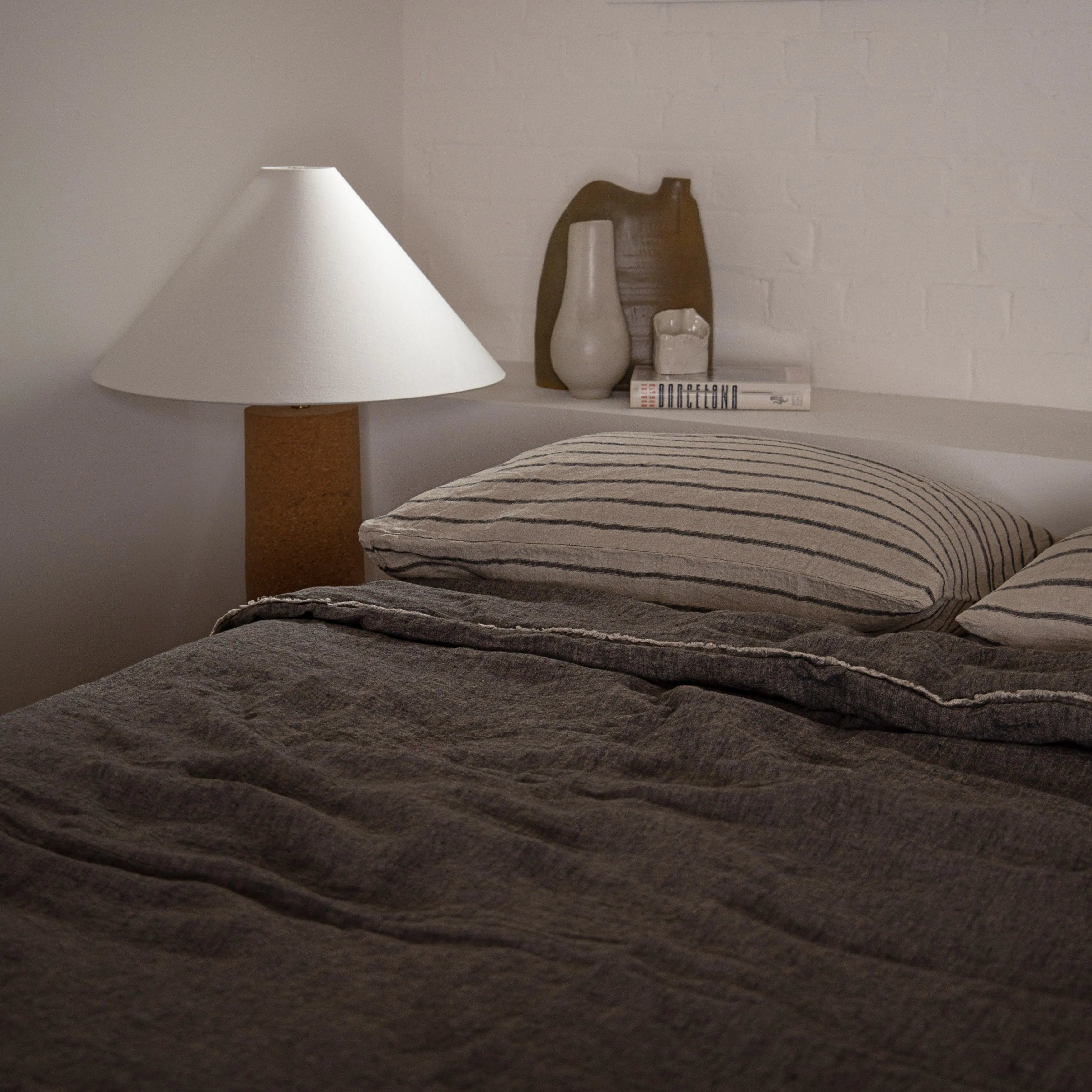 Flocca Linen Duvet Cover - Nox