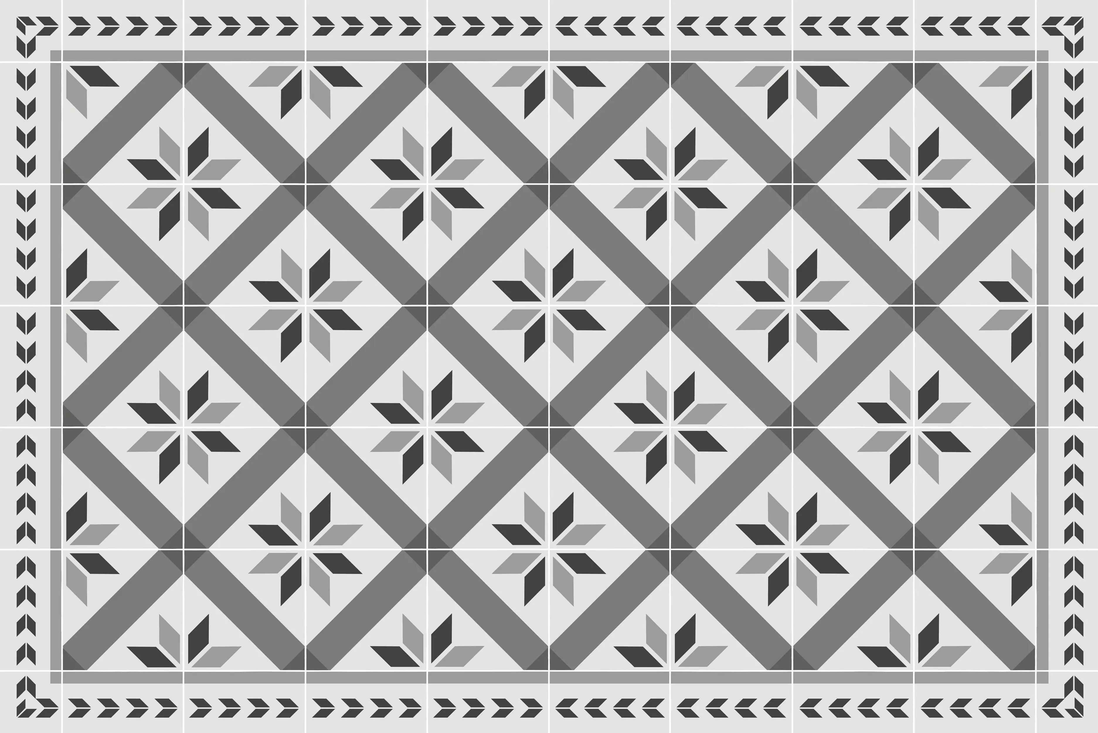 Floor Mat - Tile Light Grey - Various Sizes