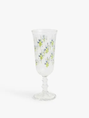 Floral glass champagne flute