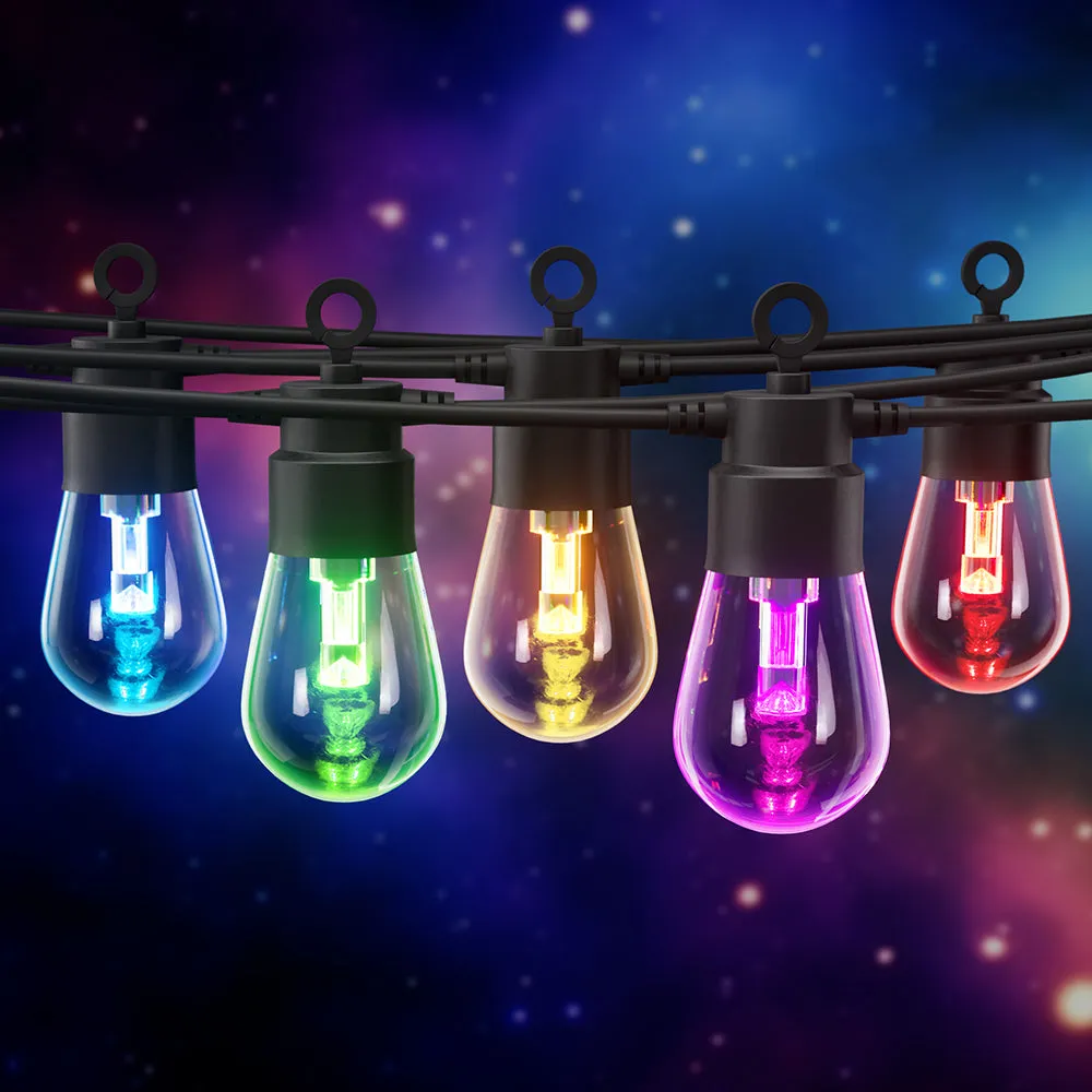 Gardeon RGB Smart Festoon Lights Outdoor LED String Lights Waterproof WiFi APP