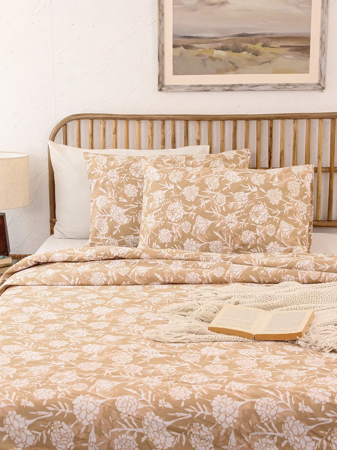 Genda Phool Double Duvet Cover (Beige)