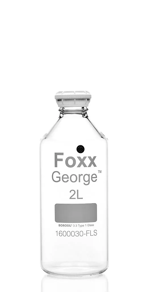 George™ Roller Bottle, 2L, GL45 Screw Neck, 3.3 Borosilicate Glass, 10/CS