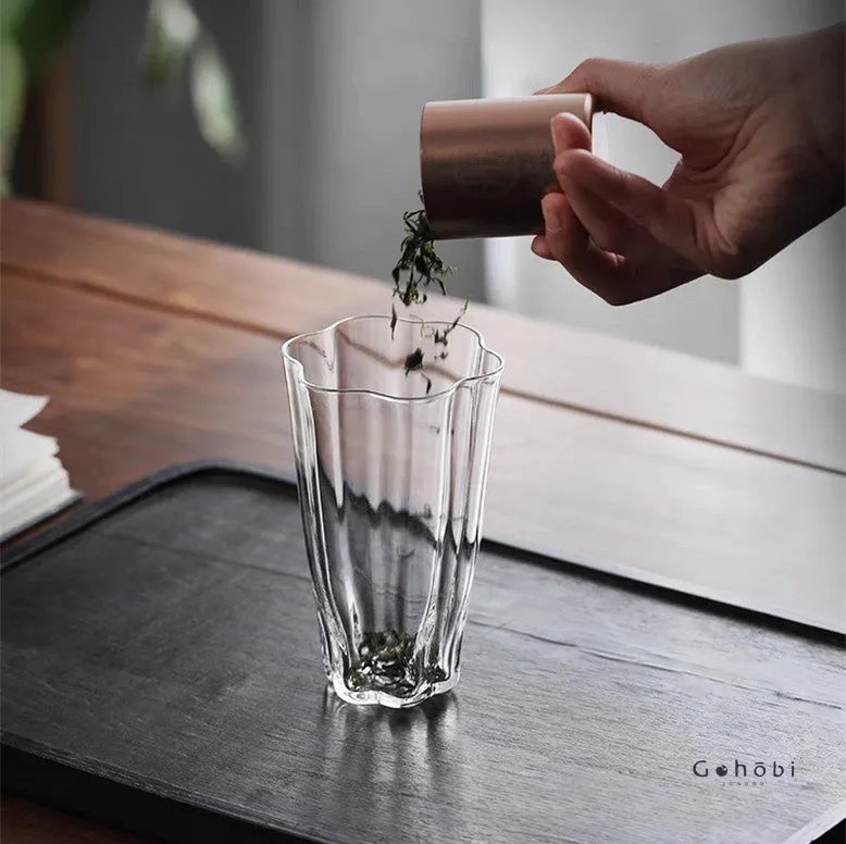 Gohobi Handmade Floral Tall Glass Aroma Tea Cup