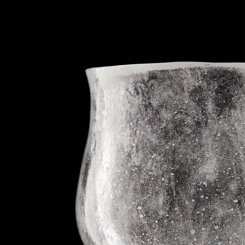 Gohobi Pate de Verre Zen Snow Glass Tea Cup