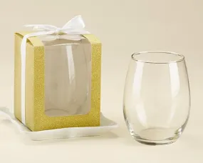 Gold 15 oz. Stemless Wine Glass Box (Set of 12)