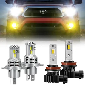 H4 LED Headlight Bulbs With H11 Fog Light Bulbs for 2012-2015 Toyota Tacoma