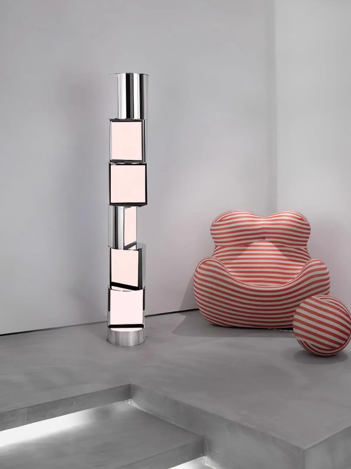 Half Cylindrical Rotating Floor Lamp