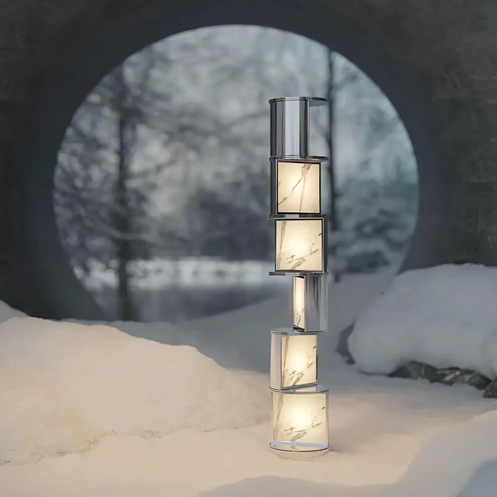 Half Cylindrical Rotating Floor Lamp