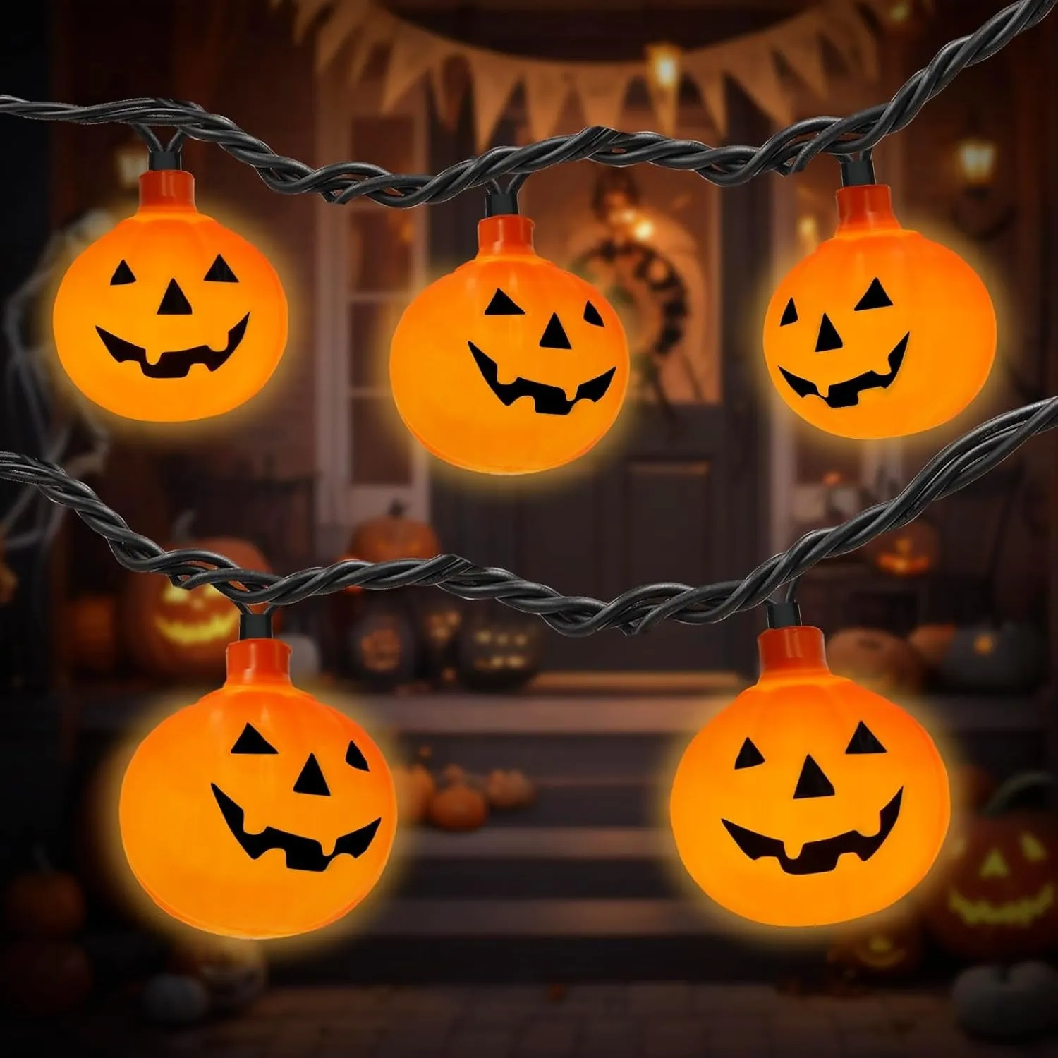 Halloween String Lights Pumpkin LED Light - Halloween Lights for Indoor and Outdoor Decoration