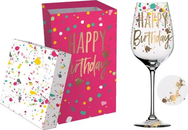 HAPPY BITHDAY Wine Glass