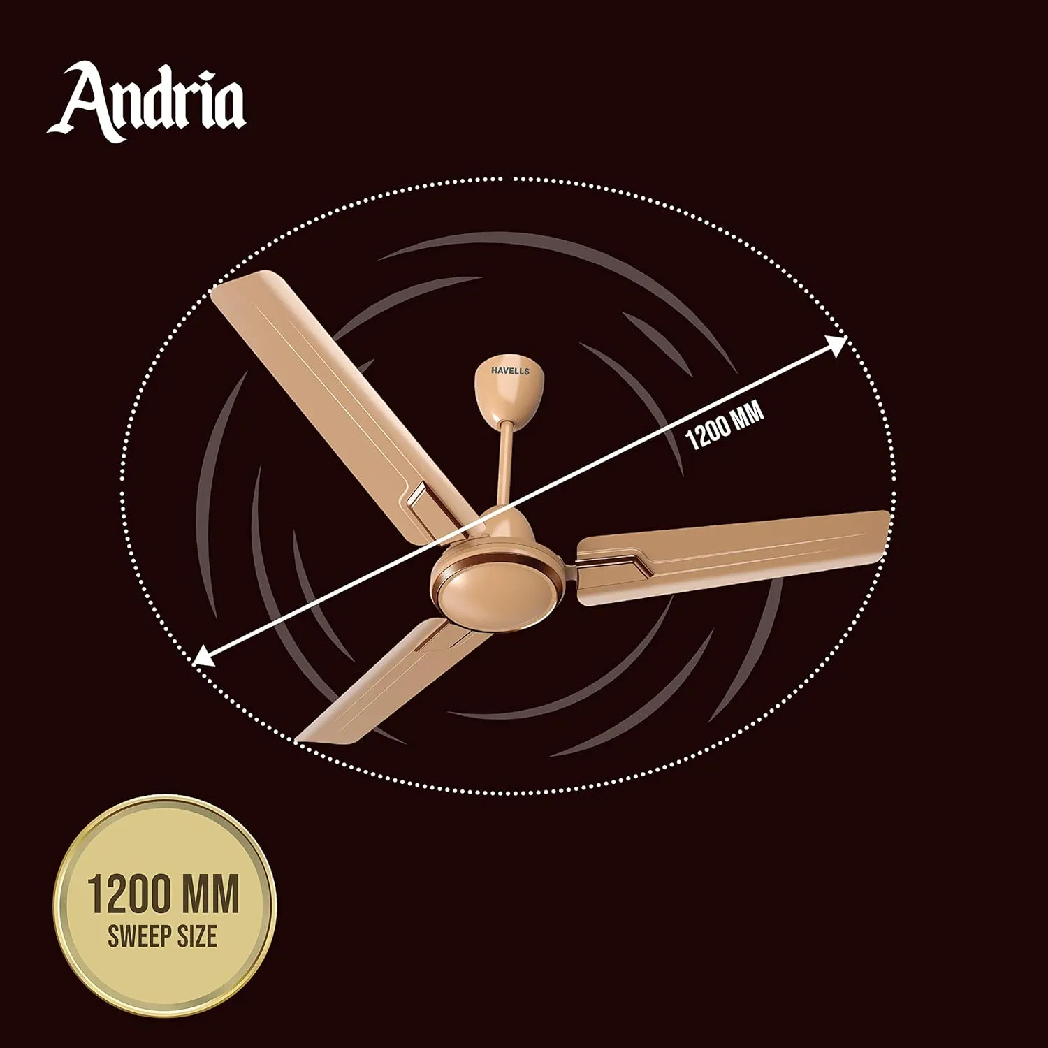 Havells Andria 1200mm Dust Resistant Ceiling Fan (Quartz)