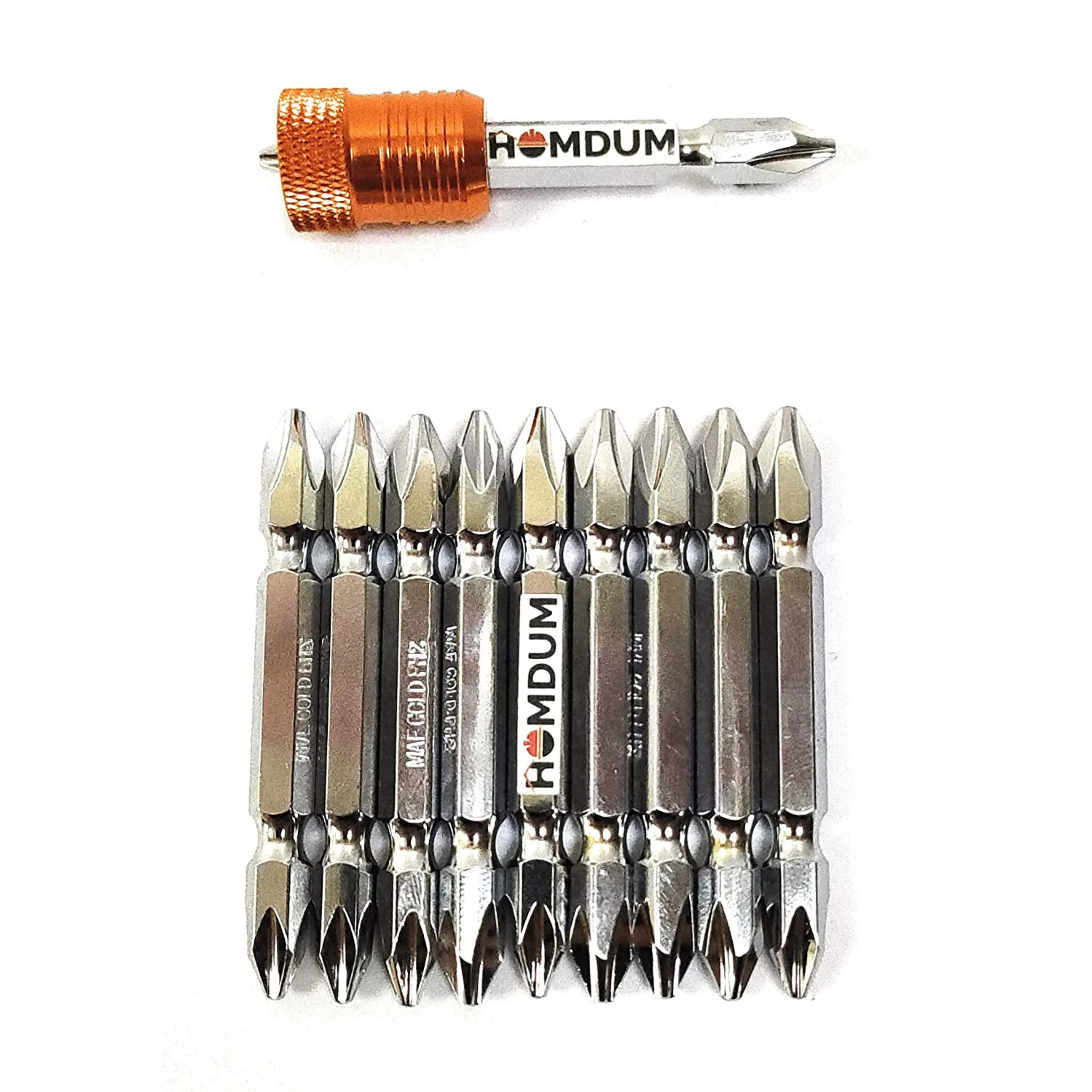 Homdum Magnet Driver Bit - Double Ended/Anti-Slip Screwdriver Insert Bit with Magnetic Screw Holder with self-Locking Cups (Set of 10 Pcs)