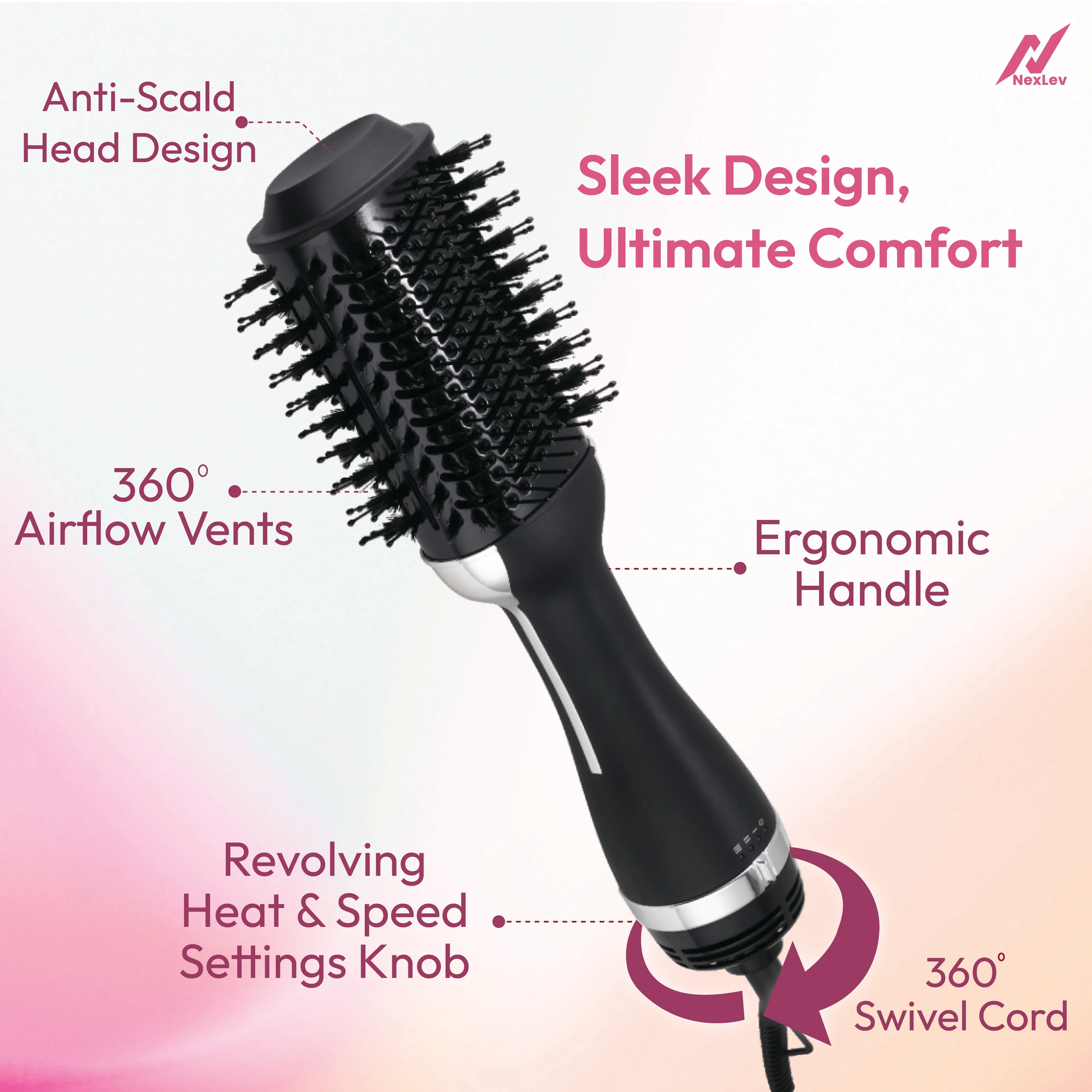 IONIC Volumizer Hair Brush | (V-01)