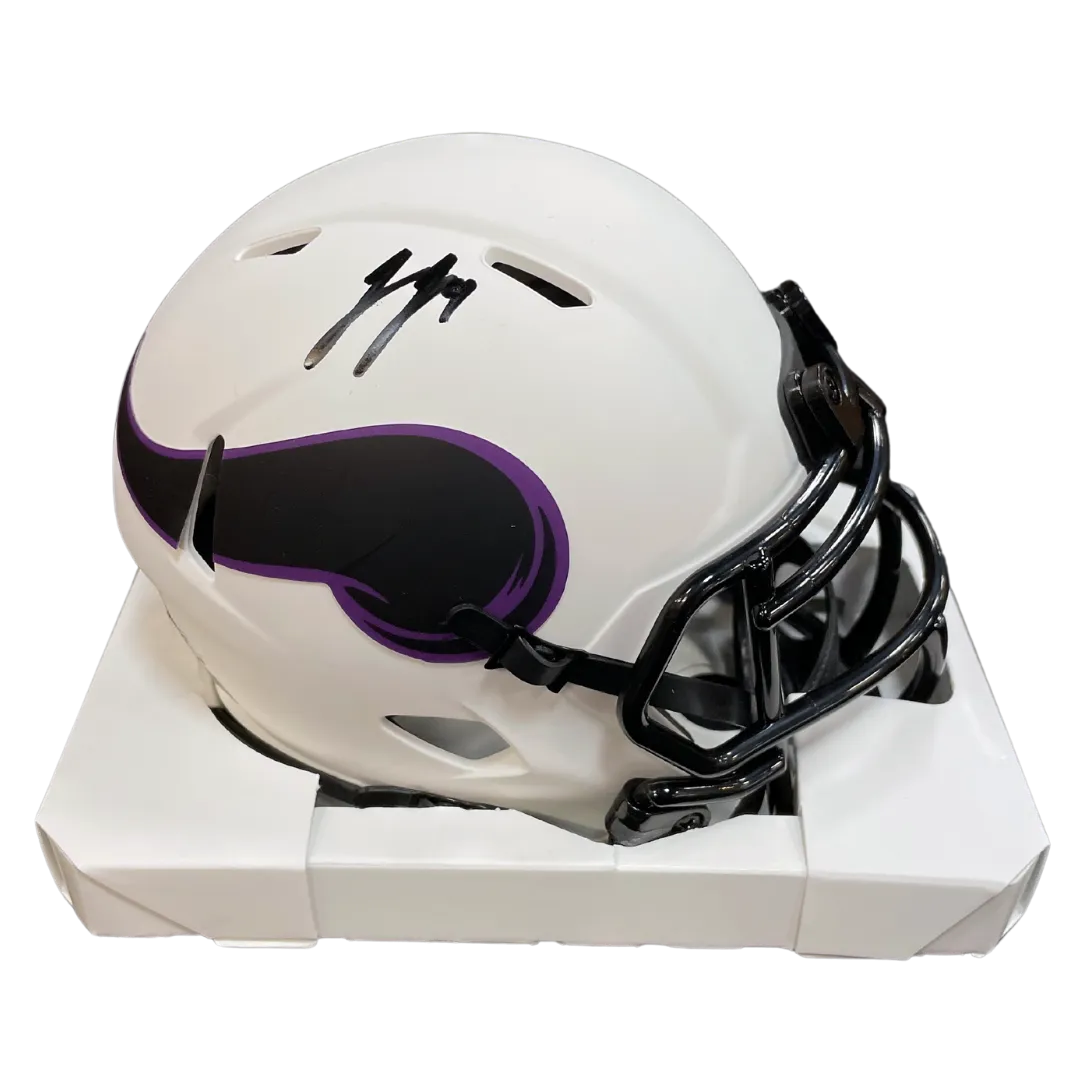 J.J. McCarthy Autographed Minnesota Vikings Lunar Eclipse Mini Helmet