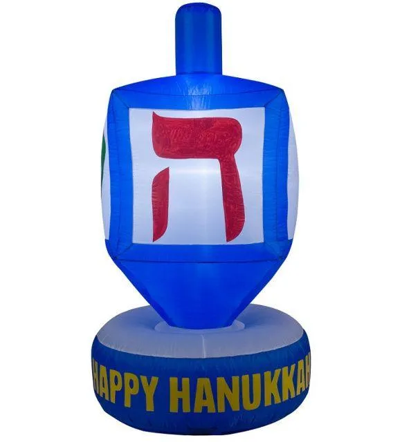 Jumbo Inflatable Dreidel 8 Footer with Lights