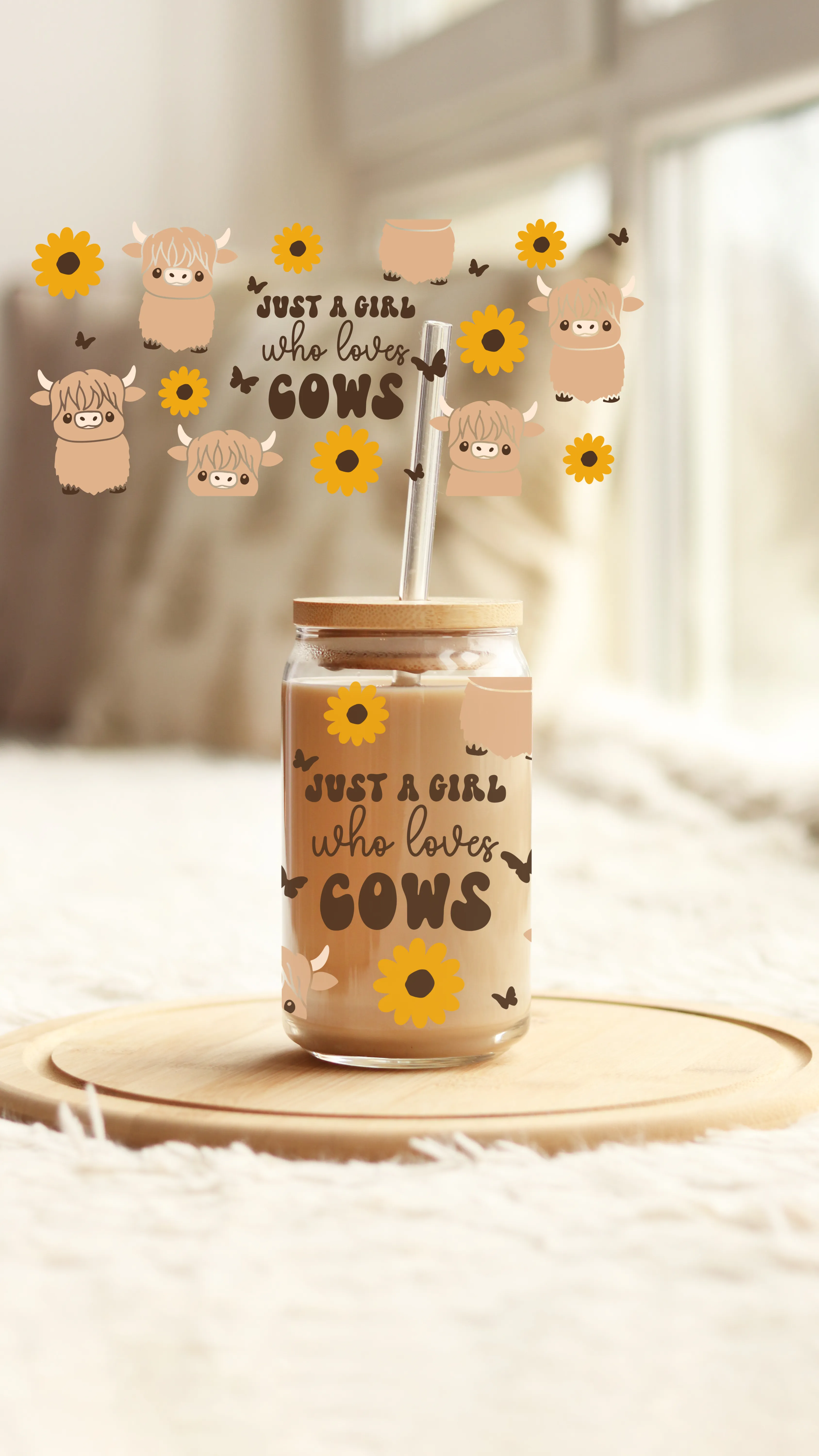 Just A Girl Who Loves Cows Glass Cup Set